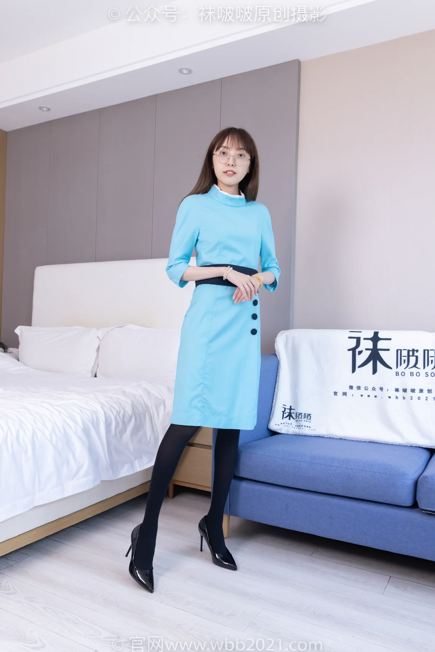[BoBoSocks袜啵啵] NO.440 稚予-高跟鞋、厚黑丝、空姐制服（花絮版）