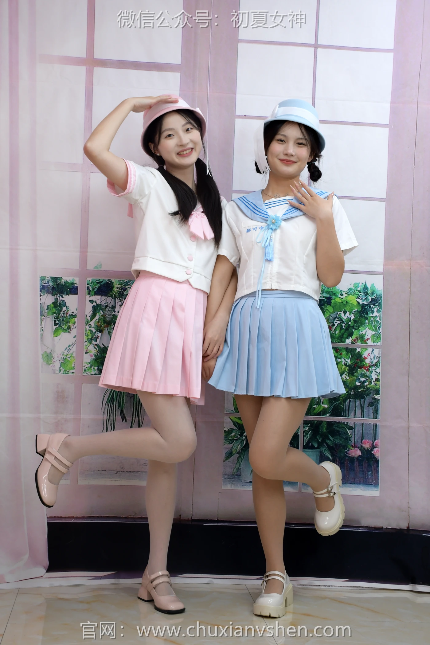 初夏女神 NO.283 安妮、幺幺 粉蓝双花