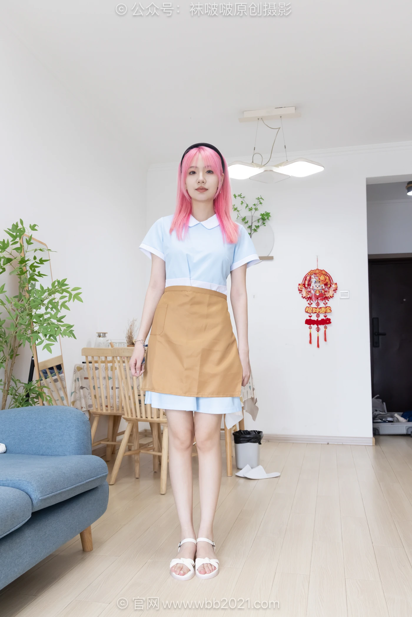 [BoBoSocks袜啵啵] NO.649 小甜豆-平底凉鞋、裸足、纯白棉袜